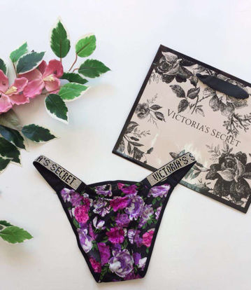 Imagen de Very Sexy String Bikini Negro Floral Brillos.